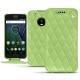 Lenovo Moto G5 Plus leather case - Vert olive - Couture ( Nappa - Pantone 578U ) 