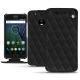 Housse cuir Lenovo Moto G5 Plus - Ebène - Couture ( Sleek P C12 - Black ) 