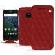 Custodia in pelle Lenovo Moto G5 Plus - Tomate - Couture ( Pantone 187C ) 