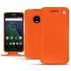 Capa em pele Lenovo Moto G5 Plus - Orange fluo