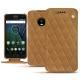 Housse cuir Lenovo Moto G5 Plus - Castan esparciate - Couture
