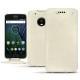Housse cuir Lenovo Moto G5 Plus - Blanc escumo