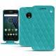 Custodia in pelle Lenovo Moto G5 Plus - Bleu fluo - Couture