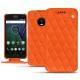 Capa em pele Lenovo Moto G5 Plus - Orange fluo - Couture