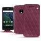 Lenovo Moto G5 Plus leather case - Prune vintage - Couture