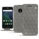 Lenovo Moto G5 Plus leather case - Acier vintage - Couture