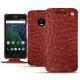 Funda de piel Lenovo Moto G5 Plus - Autruche ciliegia