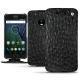 Housse cuir Lenovo Moto G5 Plus - Autruche nero