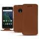 Lenovo Moto G5 Plus leather case - Marron PU