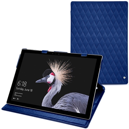 Funda de piel Microsoft Surface Pro (2017)Bleu océan - Couture ( Nappa - Pantone #15458a) 