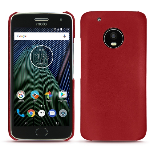 Funda de piel Lenovo Moto G5 PlusRouge ( Nappa - Pantone #d50032 ) 