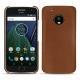 Funda de piel Lenovo Moto G5 Plus - Marron ( Nappa - Pantone 1615C ) 