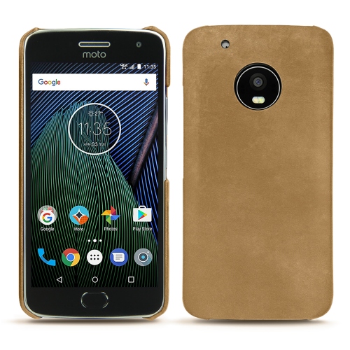 Capa em pele Lenovo Moto G5 PlusSable vintage ( Pantone #9b7340 ) 