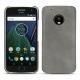 Lenovo Moto G5 Plus leather cover - Acier vintage ( Pantone 403C ) 