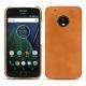 Coque cuir Lenovo Moto G5 Plus - Mandarine vintage ( Pantone 165C ) 