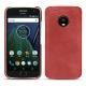 Lenovo Moto G5 Plus leather cover - Cerise vintage ( Pantone 185C ) 
