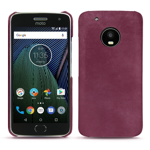 Lederschutzhülle Lenovo Moto G5 PlusPrune vintage ( Pantone #612434 ) 