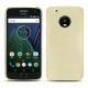 Lederschutzhülle Lenovo Moto G5 Plus - Ivoire ( Sleek P C12 - White ) 