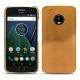 Coque cuir Lenovo Moto G5 Plus - Or Maïa ( Pantone 871C ) 