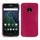 Lenovo Moto G5 Plus leather cover - Rose fluo