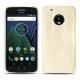 Coque cuir Lenovo Moto G5 Plus - Crocodile milk