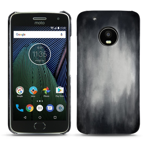 Funda de piel Lenovo Moto G5 PlusGris Patine