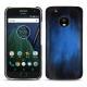Lenovo Moto G5 Plus leather cover - Bleu Patine