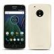 Lederschutzhülle Lenovo Moto G5 Plus - Blanc PU
