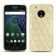 Capa em pele Lenovo Moto G5 Plus - Beige - Couture ( Nappa - Pantone 7502C ) 