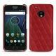 Lederschutzhülle Lenovo Moto G5 Plus - Rouge - Couture ( Nappa - Pantone 199C ) 