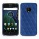 Lederschutzhülle Lenovo Moto G5 Plus - Bleu océan - Couture ( Nappa - Pantone 293C ) 