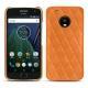 Lederschutzhülle Lenovo Moto G5 Plus - Orange - Couture ( Nappa - Pantone 1495U ) 
