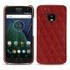 Coque cuir Lenovo Moto G5 Plus - Tomate - Couture ( Pantone 187C ) 