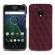 Capa em pele Lenovo Moto G5 Plus - Lie de vin - Couture ( Pantone 5115C ) 