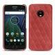 Coque cuir Lenovo Moto G5 Plus - Cerise vintage - Couture