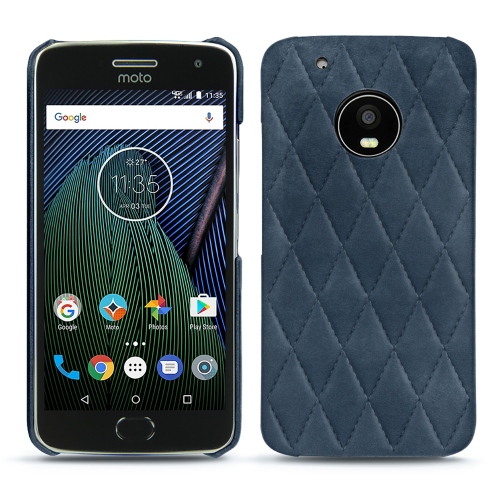 Lederschutzhülle Lenovo Moto G5 PlusJean vintage - Couture ( Pantone #2f414f  ) 