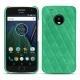 Coque cuir Lenovo Moto G5 Plus - Menthe vintage - Couture
