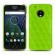 Coque cuir Lenovo Moto G5 Plus - Vert fluo - Couture