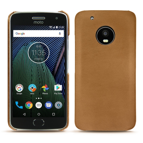 レザーケース Lenovo Moto G5 PlusCastan esparciate ( Pantone #824F2A )