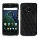 Coque cuir Lenovo Moto G5 Plus - Negre poudro - Couture