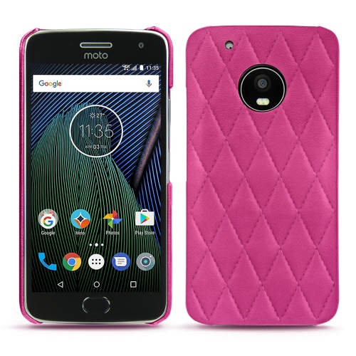 Lenovo Moto G5 Plus - Habillez avec style votre appareil mobile avec des étuis en cuir haut de gammeRose BB - Couture ( Pantone #DB599F )