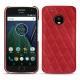 Coque cuir Lenovo Moto G5 Plus - Rouge troupelenc - Couture