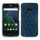 Coque cuir Lenovo Moto G5 Plus - Blu mediterran - Couture