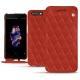 Housse cuir OnePlus 5 - Papaye - Couture ( Pantone 180C ) 