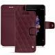 OnePlus 5 leather case - Lie de vin - Couture ( Pantone 5115C ) 