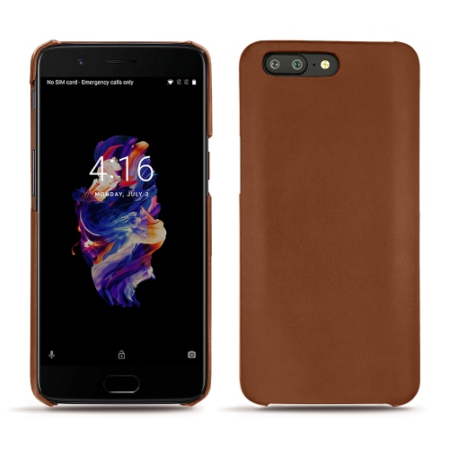 가죽 커버 OnePlus 5Marron ( Nappa - Pantone #8B4720 ) 