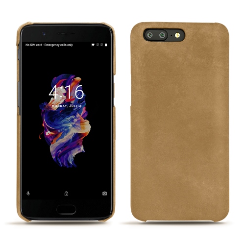 Custodia in pelle OnePlus 5Sable vintage ( Pantone #9b7340 ) 
