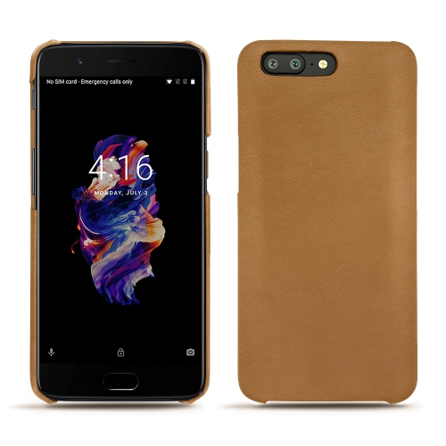 가죽 커버 OnePlus 5Castan esparciate ( Pantone #824F2A )