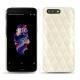 Custodia in pelle OnePlus 5 - Blanc - Couture ( Bologna - White ) 