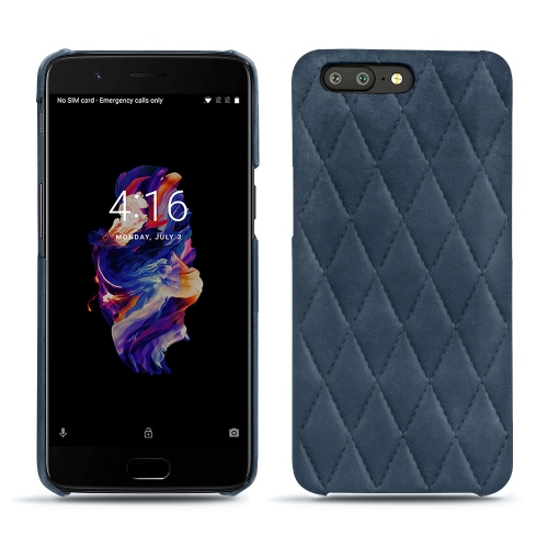 Oneplus 5 - Les étuis luxe en cuir chics et élégants Jean vintage - Couture ( Pantone #2f414f  ) 